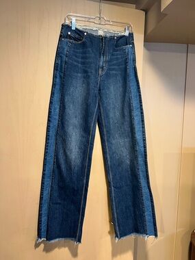 Rebecca Taylor Blue Denim Skirt with Frayed Edge